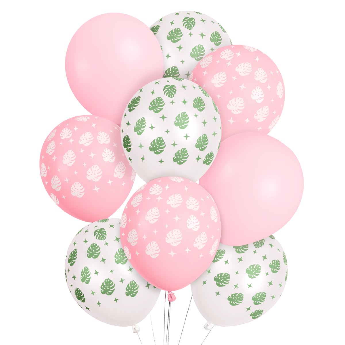 xo, Fetti Pink Palm Leaf Balloons - 24 pk, 12" | Tropical Party Decorations, Miami Bachelorette Prop, Birthday Supplies, Baby Shower Decor