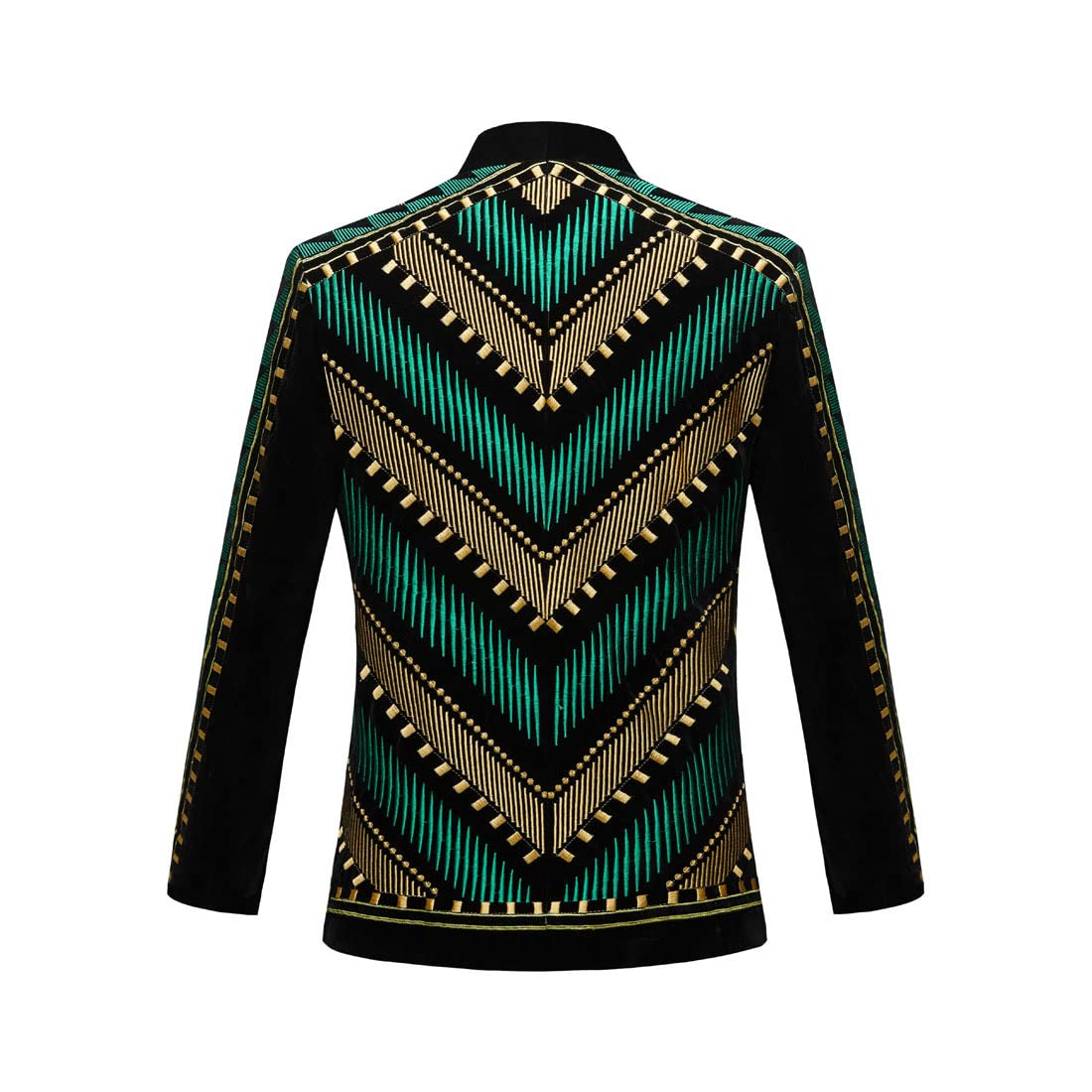 Blazer élégant en Velours Noir avec Broderie dorée pour Homme