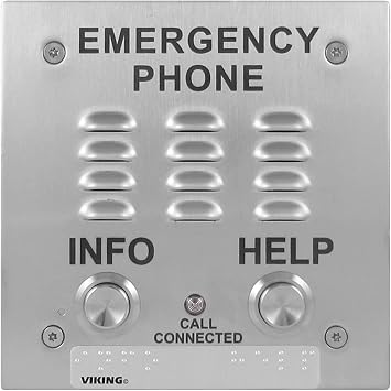 Viking Electronics E-1600-20-IPEWP Voip Ada Compliant Two Button Stainless Steel Emergency Phone With Dialer And Voice Announcer Flush Mount With The Included Rough-in Box Or Surface Mount With An Opt