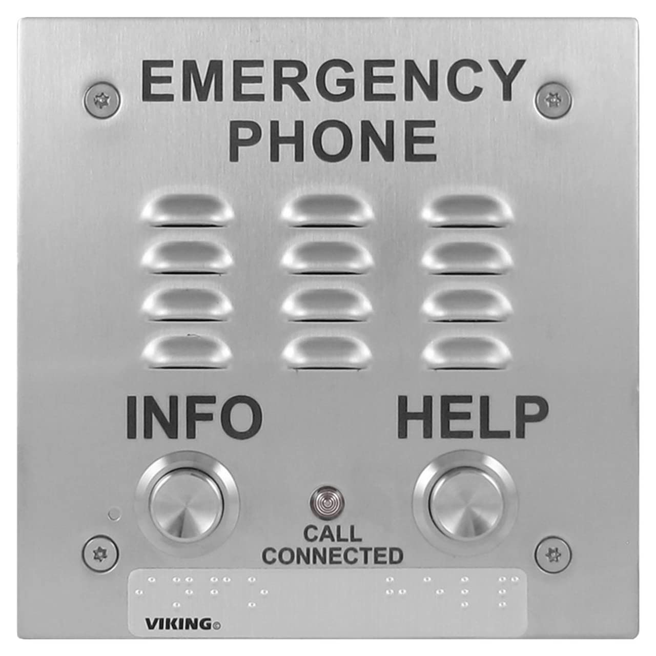 Viking Electronics E-1600-20-IPEWP Voip Ada Compliant Two Button Stainless Steel Emergency Phone With Dialer And Voice Announcer Flush Mount With The Included Rough-in Box Or Surface Mount With An Opt