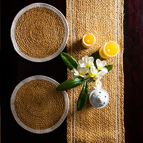 Image of Jute Table Runner For 4 To 6 Seater Dining Table, Center Table, Coffee Table, Tv Unit, Console Table - Size 13 X 72 Inches - Set Of 1, Large