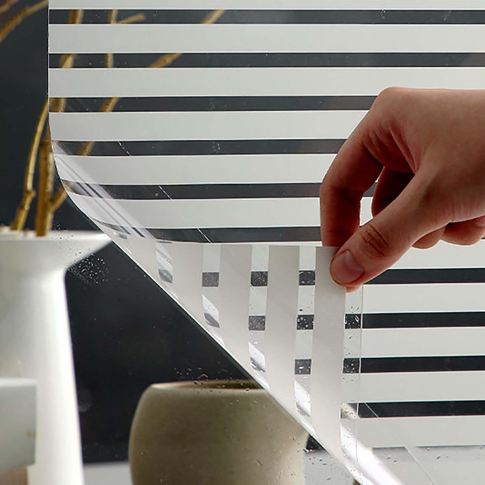 Frosted Privacy Glass Window Film 55 x 225 cm Blocks UV Static Cling No Glue Removable Heat Cotrol, Privacy Protection, Frosted Window Film for Bathroom, Shutters