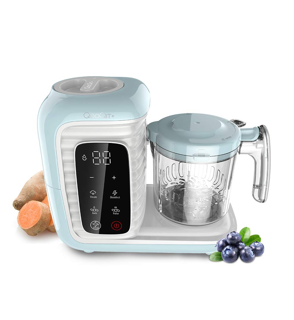 LuxxBaby QooQit+ Machine de nourriture pour bébé 7 en 1 pour tout-petits, fabrication d'aliments organiques avec cuiseur vapeur, mixeur, hacheur, dégivreur, réchauffeur, désinfecteur, nettoyage