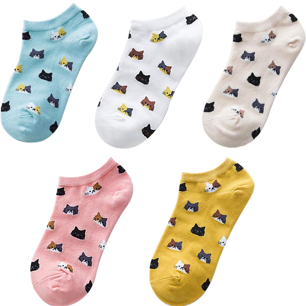 Glamorstar Women Socks Cotton No Show Low Cut Socks Ankle Sock 5 Pack