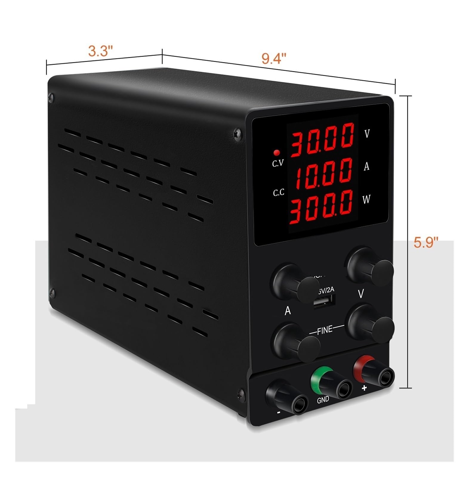 Fuente de alimentación de CC ajustable, fuente de alimentación de banco de laboratorio de 30 V 10 A, fuente de alimentación estabilizada, interruptor regulador de voltaje(030V10A White110)