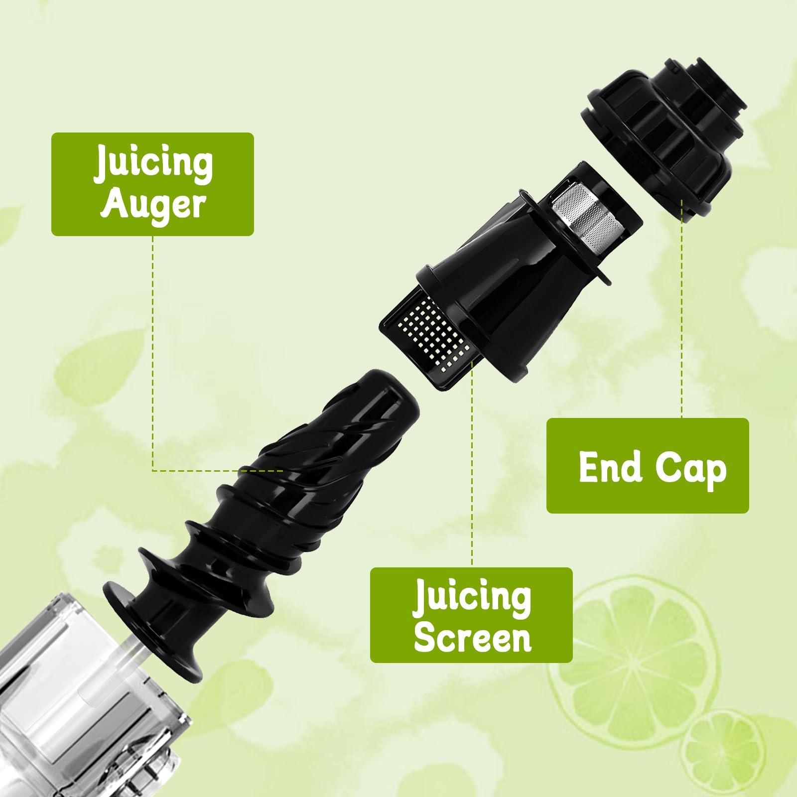 HSOKEW Juicer Replacement Parts, fits O Mega Juicer Models NC900HDC, NC900HDS, NC800HDS, NC800HDR, 8006, 8005, 8004, 8003, Insert Conical Juicer Strainer Augers and End Caps (End Cap)