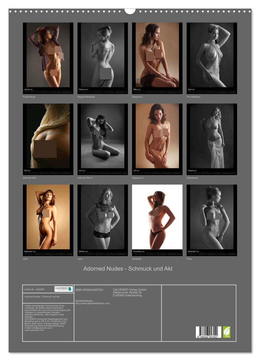 Adorned Nudes - Schmuck und Akt (Wandkalender 2026 DIN A2 hoch), CALVENDO Monatskalender: Eleganter Aktkalender von sinnlichen Frauen, der das Thema Akt und Schmuck verbindet. (CALVENDO Erotik)