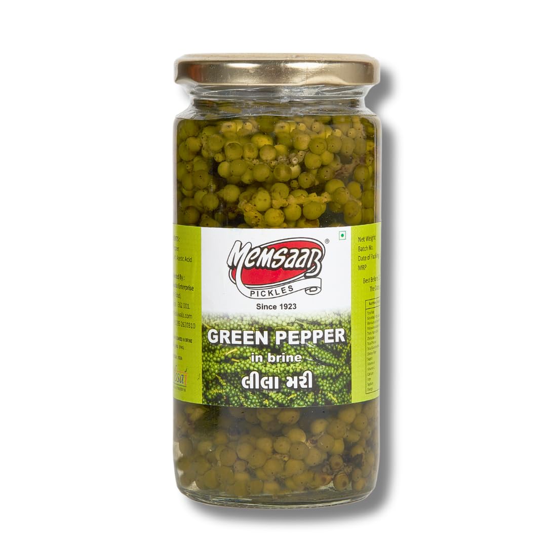 Green Pepper Pickle (400 g) | Green Pepper in Brine | Use as pizza topping, in sandwich and salad