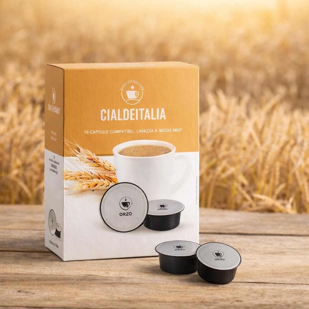 Cialdeitalia - Orzo Capsule Compatibili con macchine Lavazza A Modo Mio, Bevanda Solubile d’Orzo Senza Caffeina, Gusto Naturale, 160 Capsule