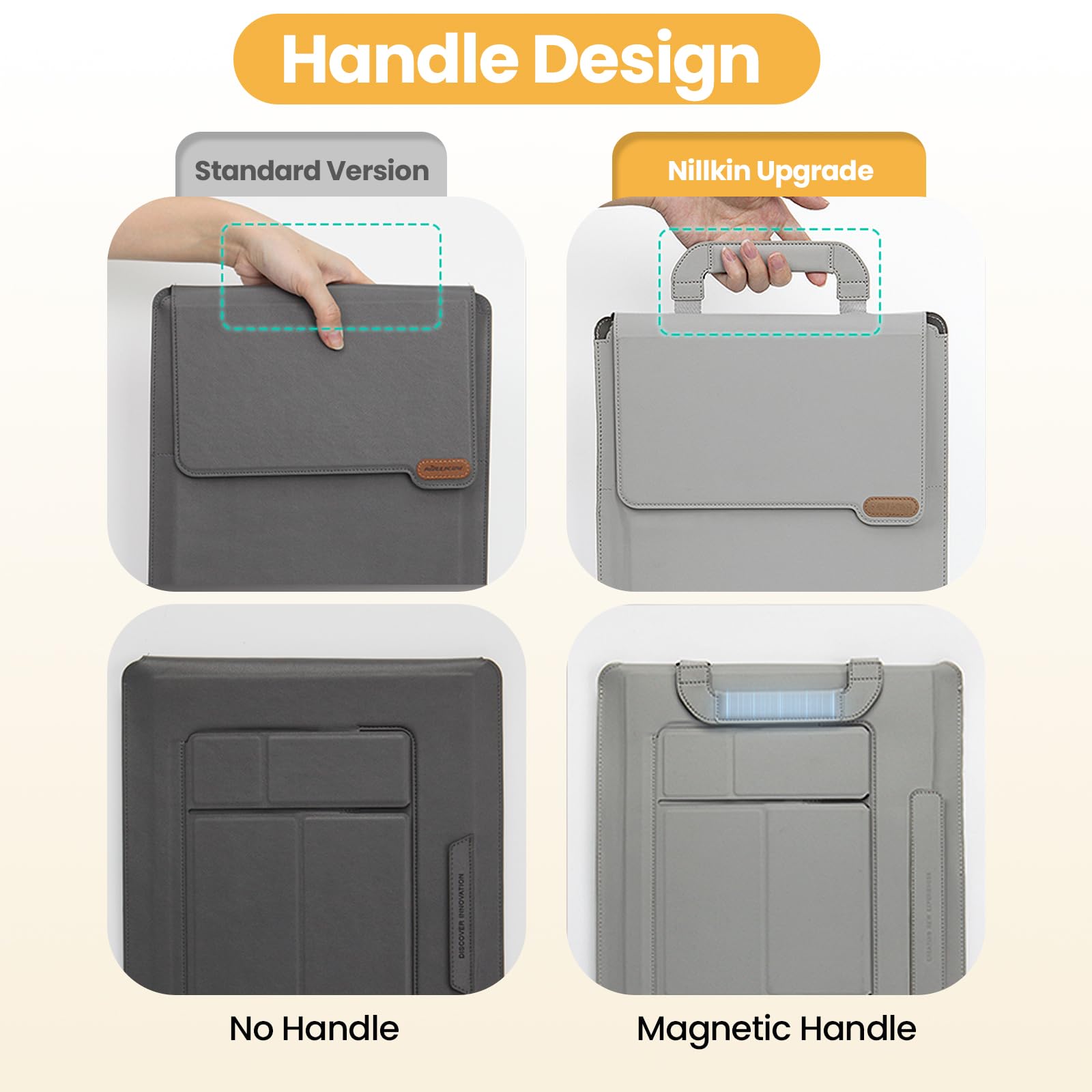 Nillkin Borsa per computer portatile da 15 a 16 pollici, con impugnatura magnetica, supporto regolabile e cinturino da polso, per MacBook Pro 16 pollici/Huawei/Xiaomi/HP
