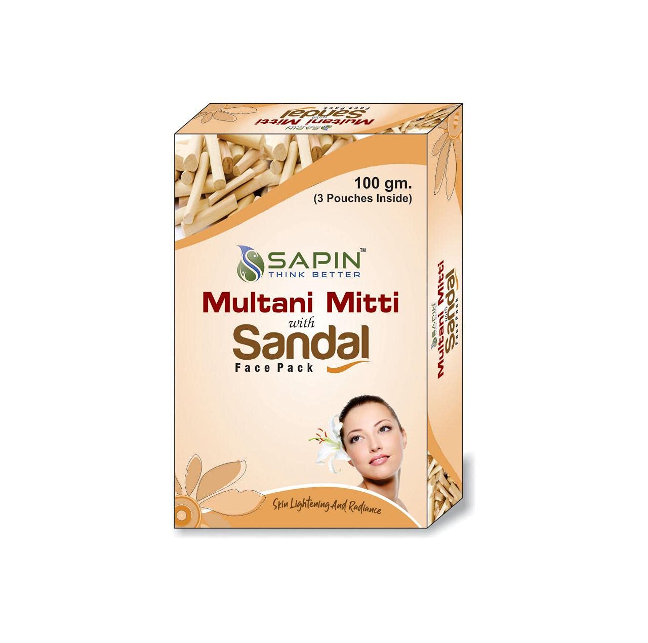 SAPIN Multani Mitti with Sandal Face Pack-(Pack of 3)
