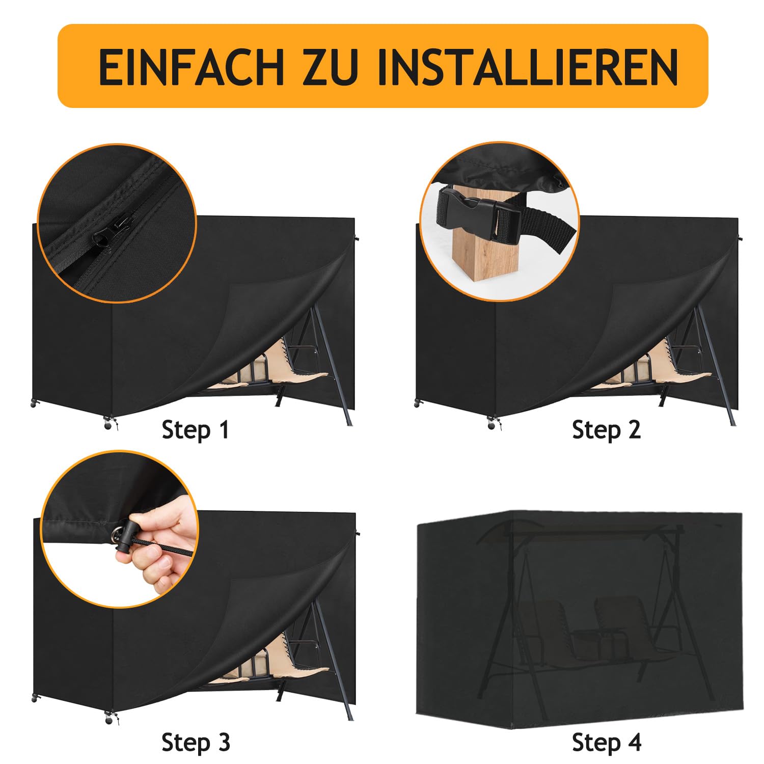 Schommelbank 3 Zits Suvisaari Wit/Grijs | Metaal Met Houten Zitting
