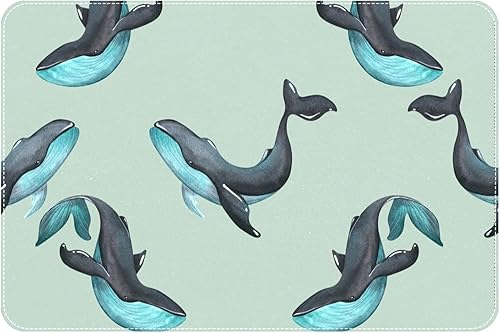 Whale Tapete de baño lavable antideslizante súper absorbente para baño cocina decoración del hogar 24 x 16 pulgadas