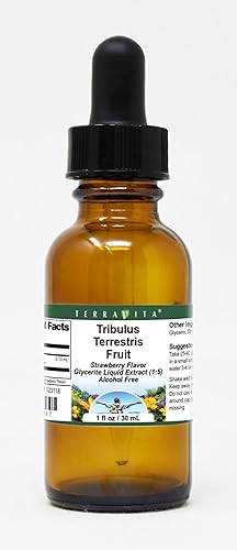 Tribulus Terrestris Fruit Glycerite Extracto Líquido (15) - Sabor Fresa (1 oz, ZIN 523118)