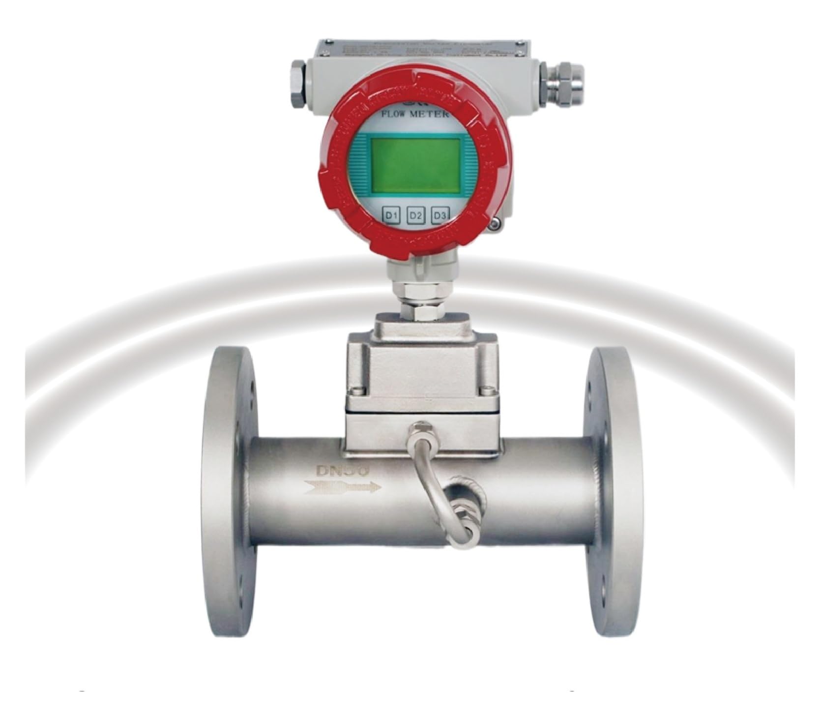 Medidor de flujo de gas de alta precisión con pantalla LCD, caudalímetro de turbina electromagnética de acero inoxidable DN80 DN100 Garantizar la estabilidad(DN80)
