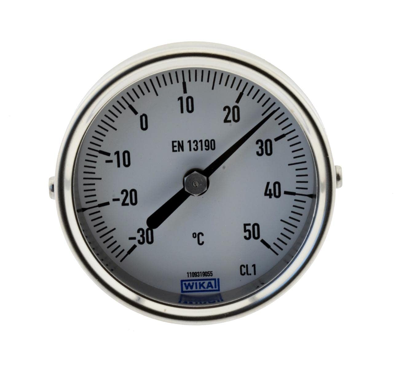 WIKA Bimetallthermometer, waagerecht Ø 63 | 0 bis +160°C | 200mm | Edelstahl Thermometer