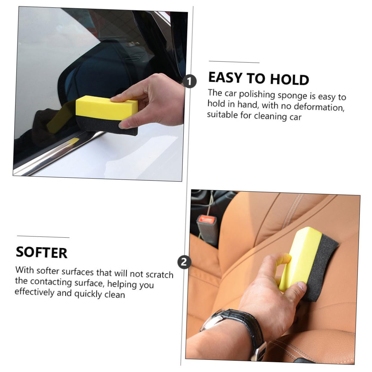 4 Sätze Autowaschschwamm Tücher Bausatz Für Autowachs -Pads Waschanlage Unterlage Schaum Auto Schwamm Auto Reinigungsschwamm Produkte Verbund Pe 10 Stück * 4