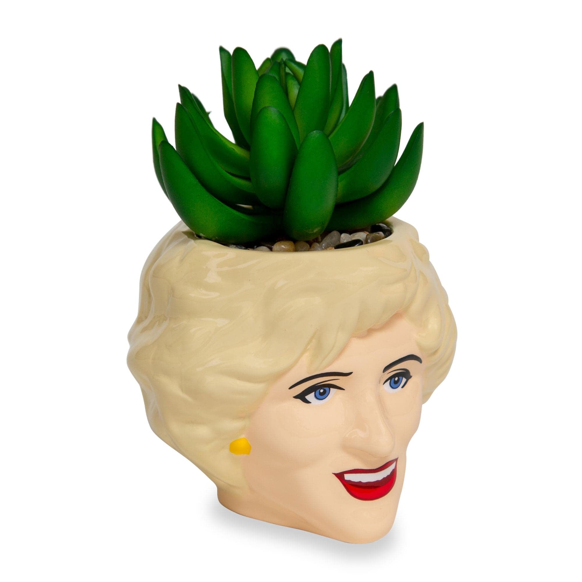 The Golden Girls Rose 3-Inch Ceramic Mini Planter With Artificial Succulent, Beige - Image 2