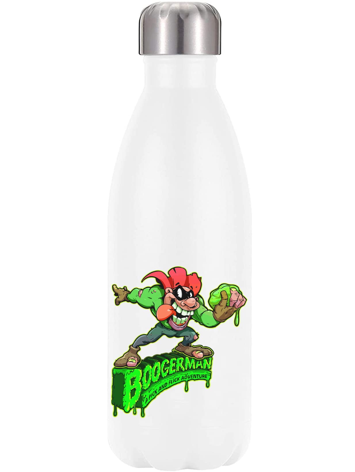 Bouteille d'eau Boogerman thermique blanche gourde anti-condensation inox