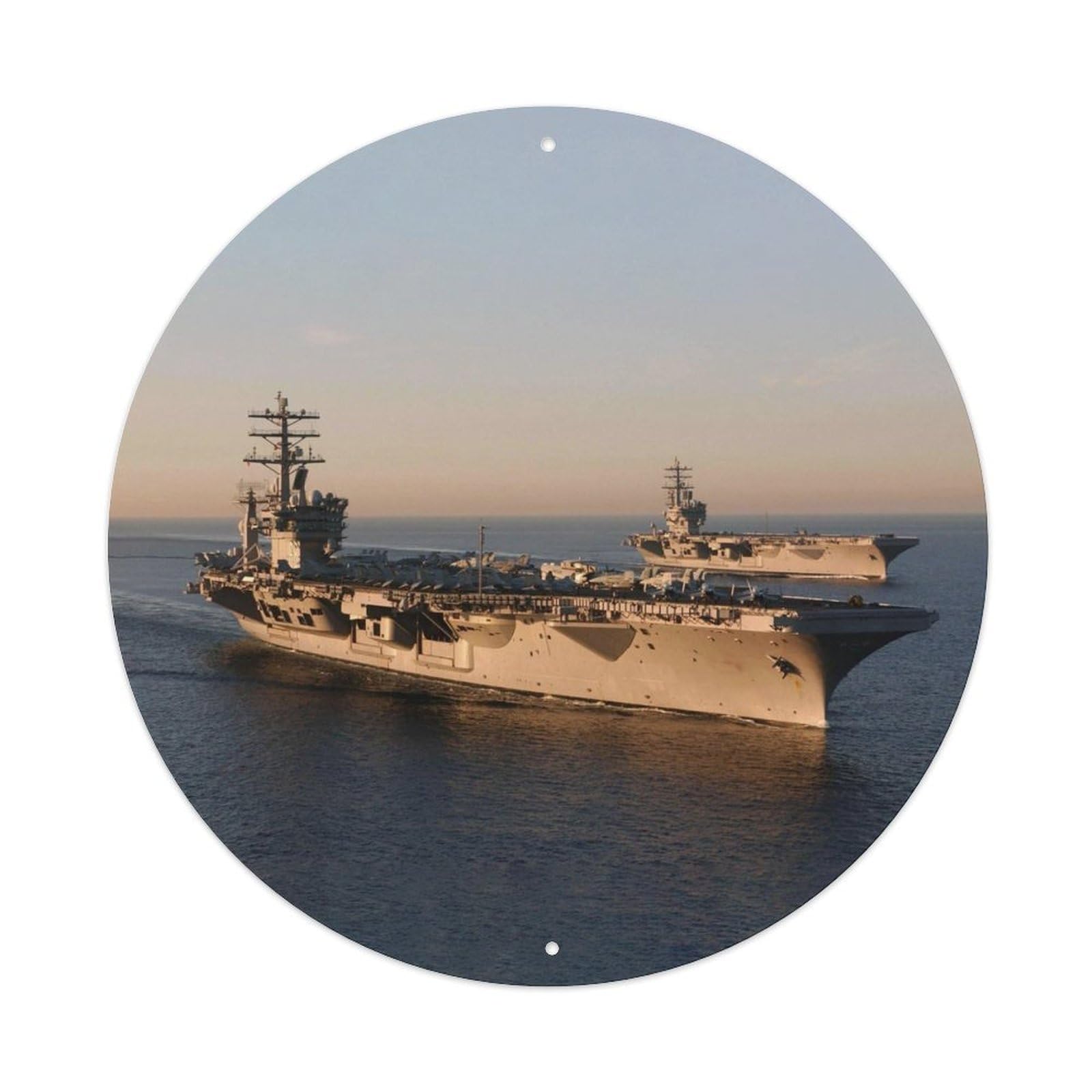 Olyhtr 8X8inch Classic Style Uss Aircraft Carrier Nimitz (Cvn-68) Battleship Metal Tin Sign
