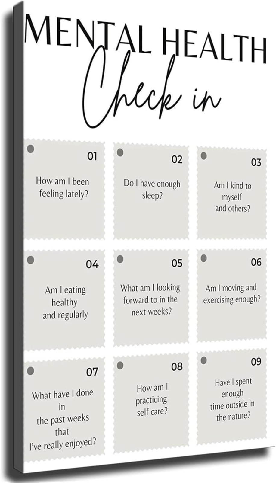 EKFBQBGW Uplifting Self Care Affirmations Mental Health Quotes Inspirational Poster for Wall Decor Unframed,16x24inch(40x60cm)