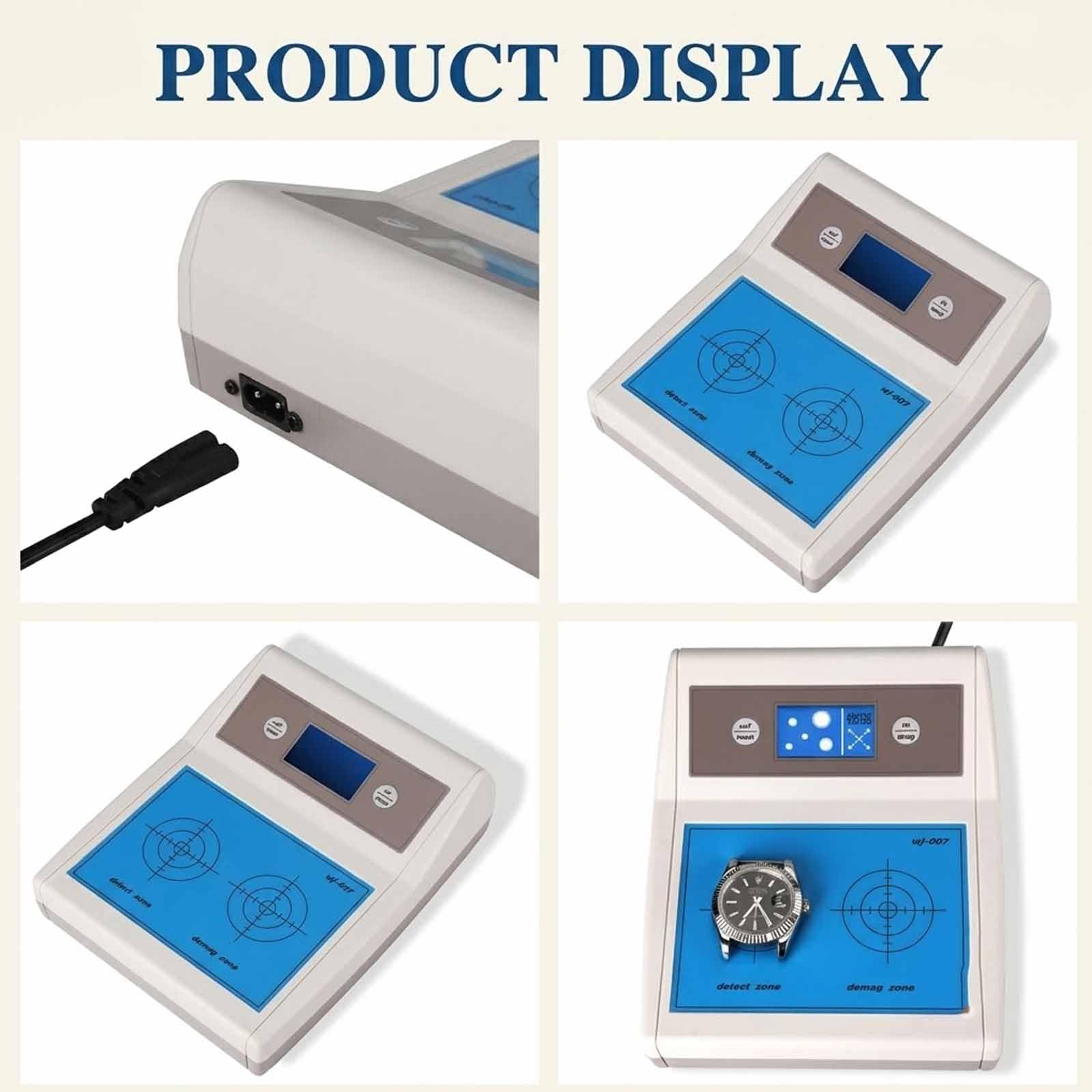 MObyat Smagnetizzatore Elettrico per Orologi, Rilevatore di Magnetismo Professionale con Display LCD, Funzionamento Rapido Tramite Pulsante, Magnetizzazione Rapida in 5 Secondi, per Casa E Studio.