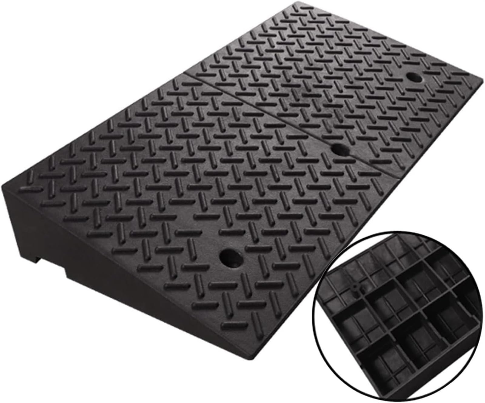 Rubber Threshold Ramp for Car Tires Wheelchairs Durable Heavy Load Bearing 100x50x12cm