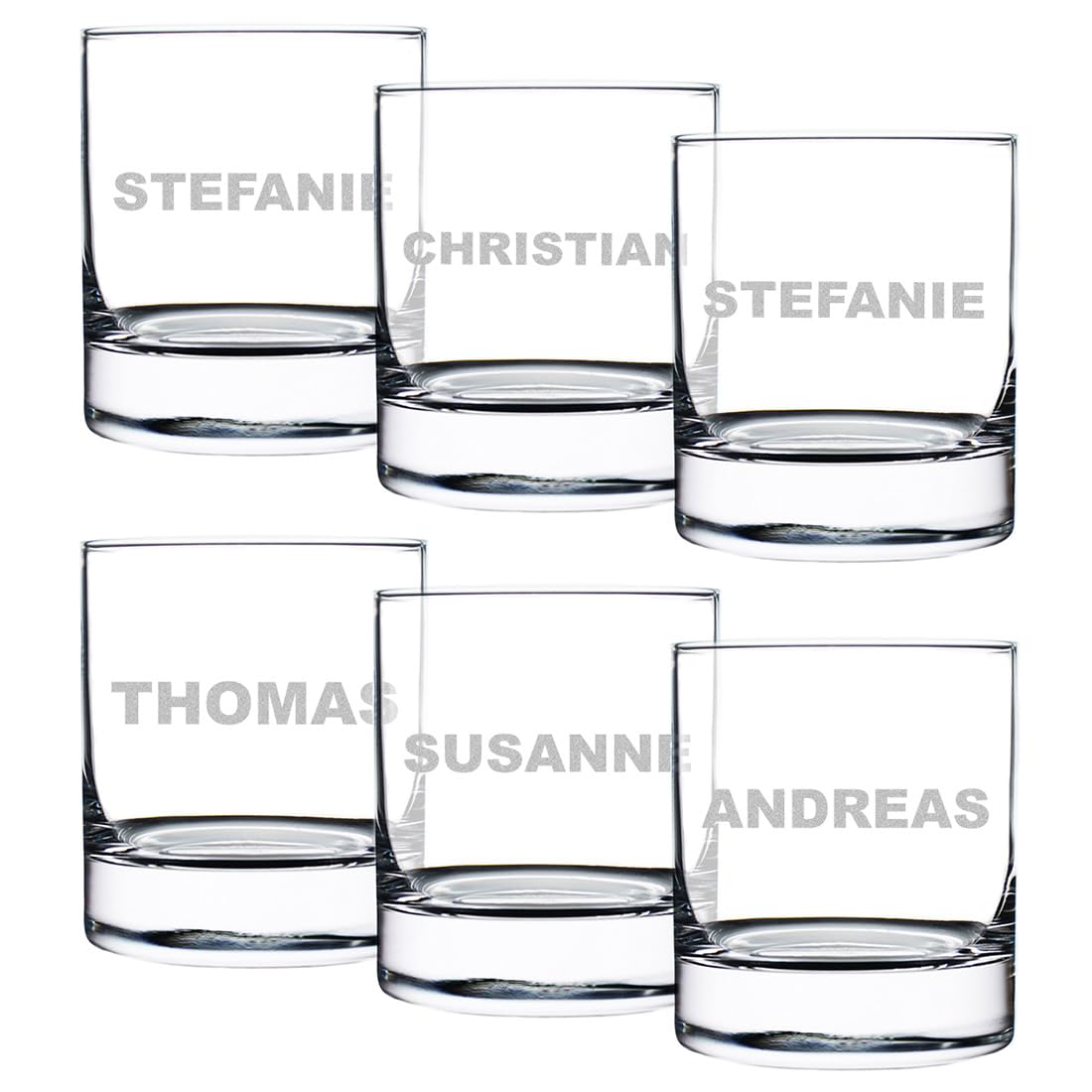 polar-effekt Wasserglas 6er-Set mit Gravur 320 ml - Trinkglas für Cocktails, Drinks, Saft, Wasser - Kristalglas - Saftglas - Weihnachten, Jubiläum Universalgläser
