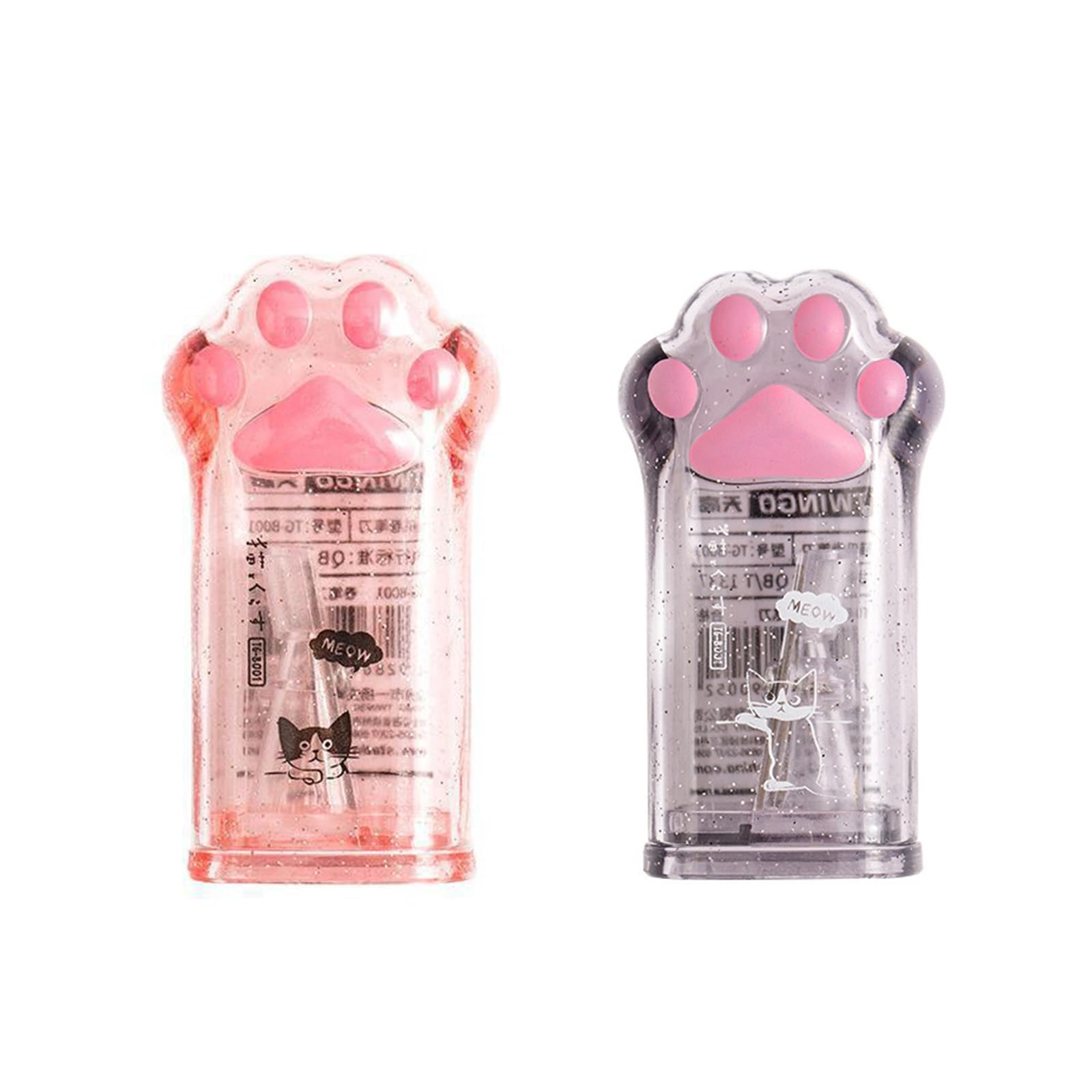 Cute Cat Claw Pencil Sharpener Kawaii Manual Pencil Sharpener with Cover Suitable for Office Home School Supplies Pink and Grey 2 PCS