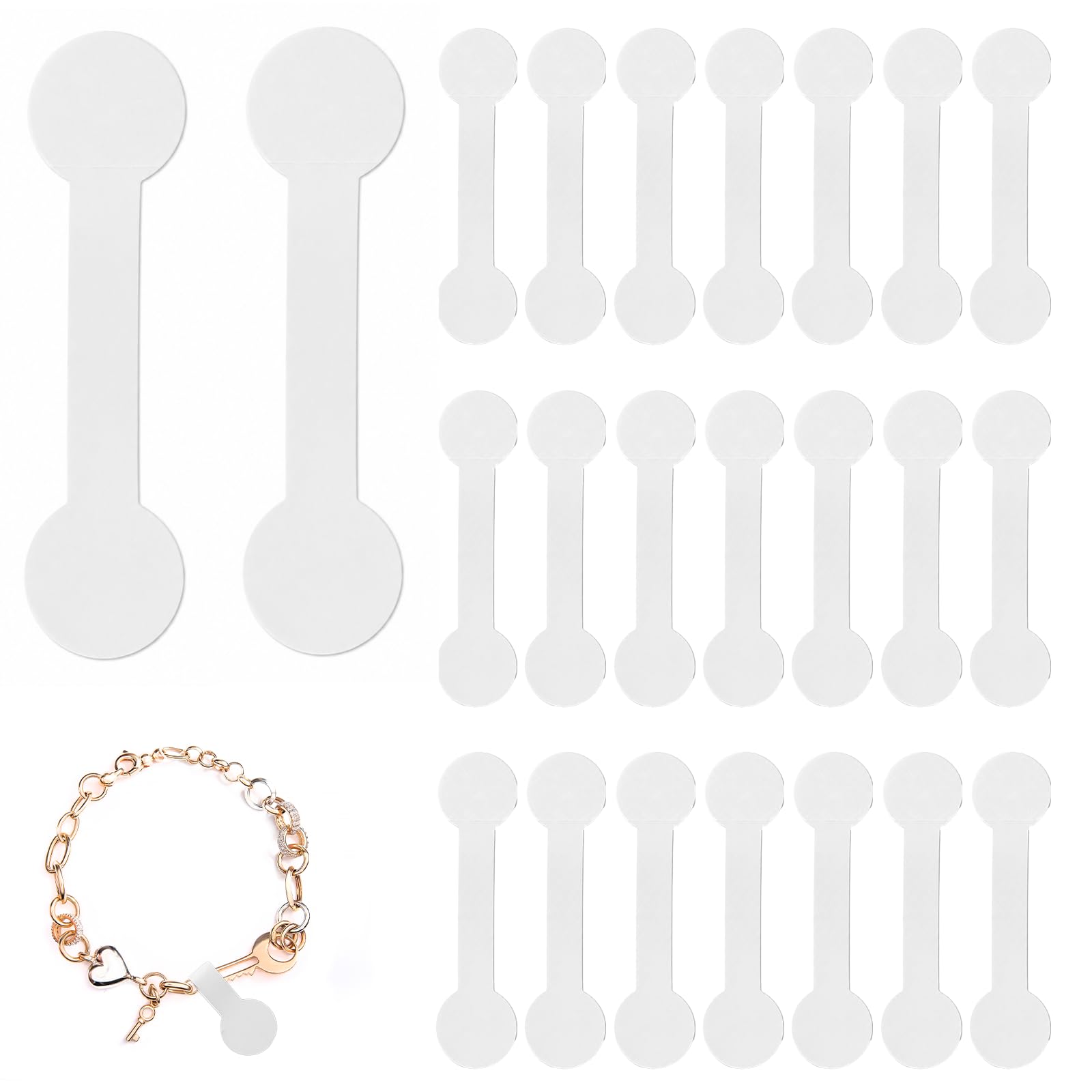 500Pcs Ring Price Stickers Blank Jewellery Labels Small Bracelet Tags Jewelry Tag for Pricing, Self Adhesive Blank Label, Barbell Label White Pricing Labels for Necklace Earring Rings