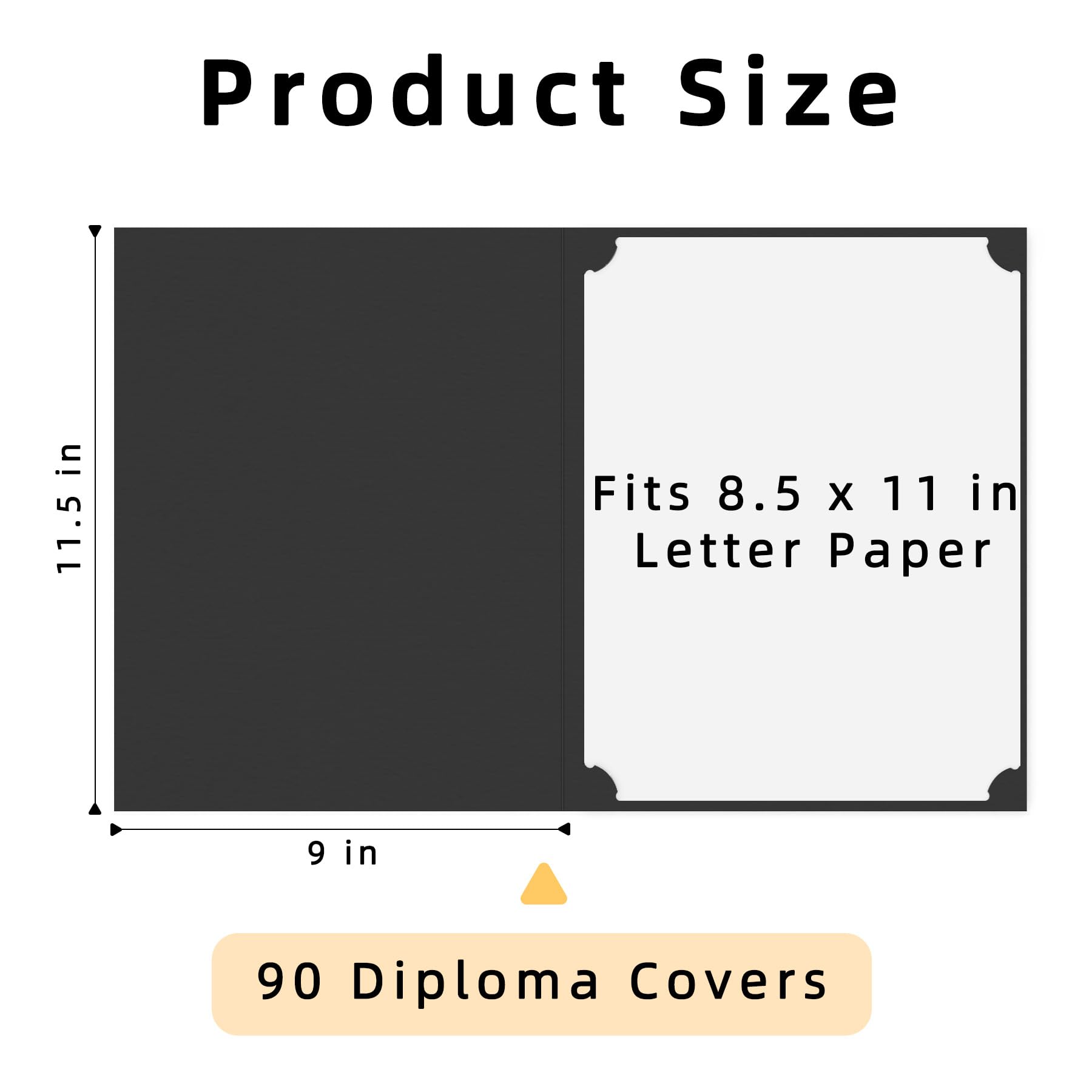 HAUTOCO 90 soportes para certificados, carpetas de diploma, cubiertas de documentos con borde de lámina dorada para cartulina de tamaño carta de 8.5 x 11 pulgadas, premio, graduación