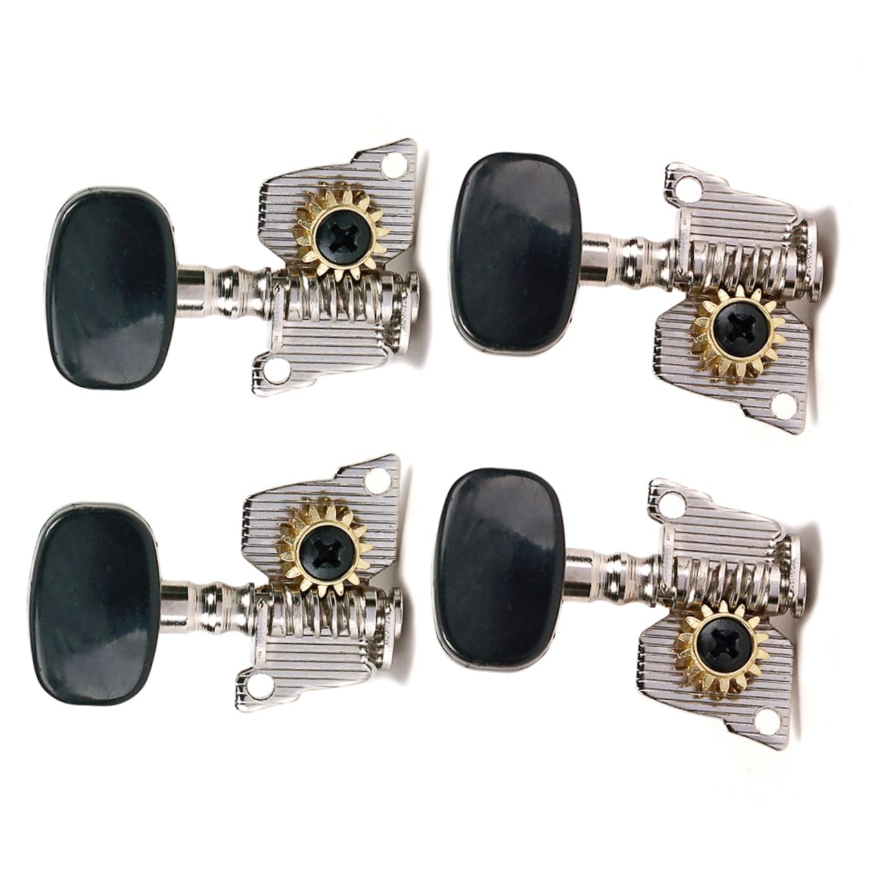 HEMOTON 4Pcs Guitar Tuning Pegs Rl Single Hole Tuners for Electric Guitars Durable Keys for String Alignment Essential Guitar Accessories Silver Finish