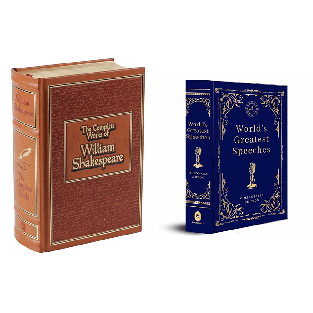 The Complete Works of William Shakespeare (Leather-bound Classics) + World's Greatest Speeches (Deluxe Edition) (Set of 2 books)