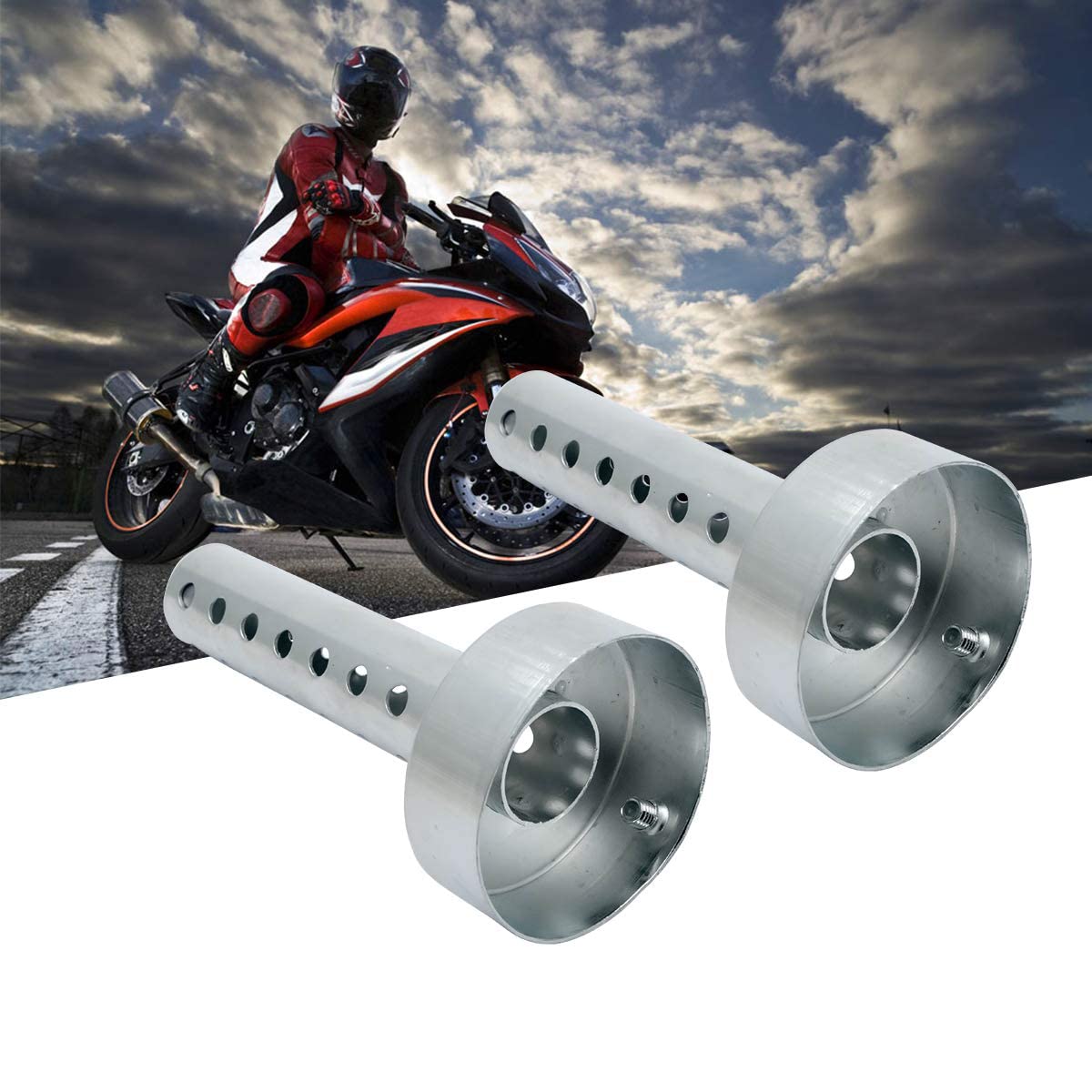 Silenziatore di scarico universale per moto DB Killer 60 mm - argento