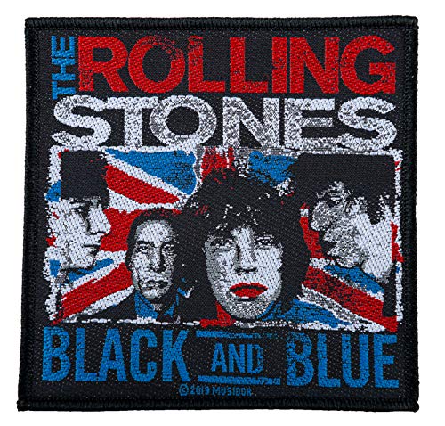 The Rolling Stones Parche bordado negro y azul con licencia.