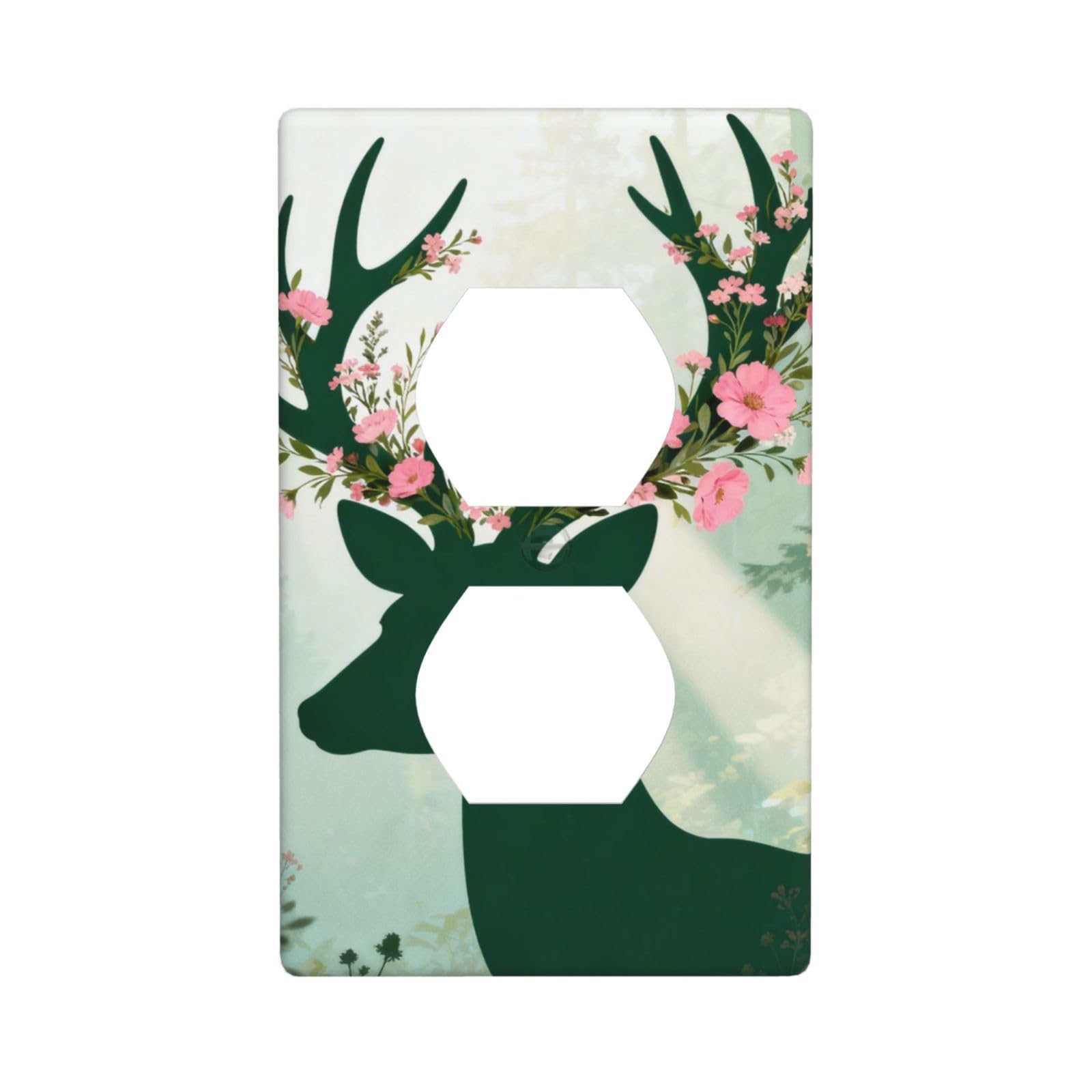 Flower Crown Unbreakable Polycarbonate Switch Plate-1 Gang Screwless Wall Plate for Home Office