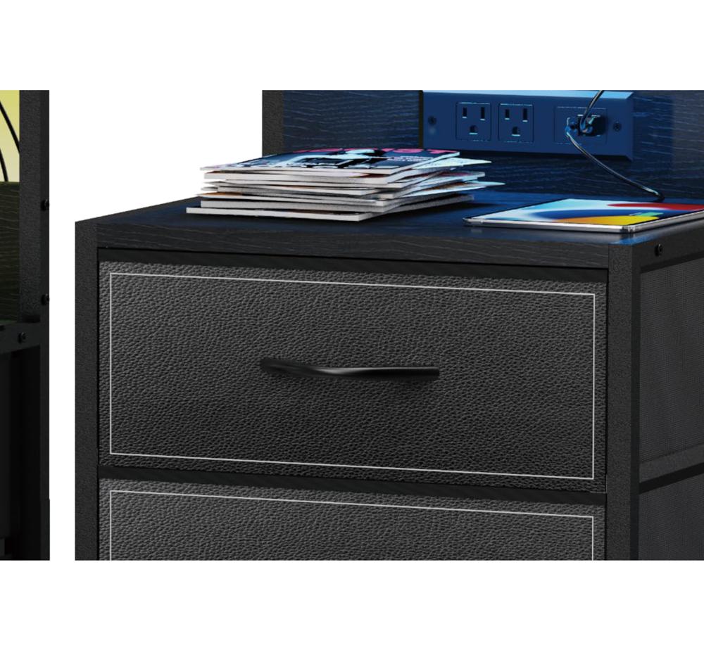 Amazon.com: SZLHANJZ LED Nightstand Set of 2, Night Stand with 3