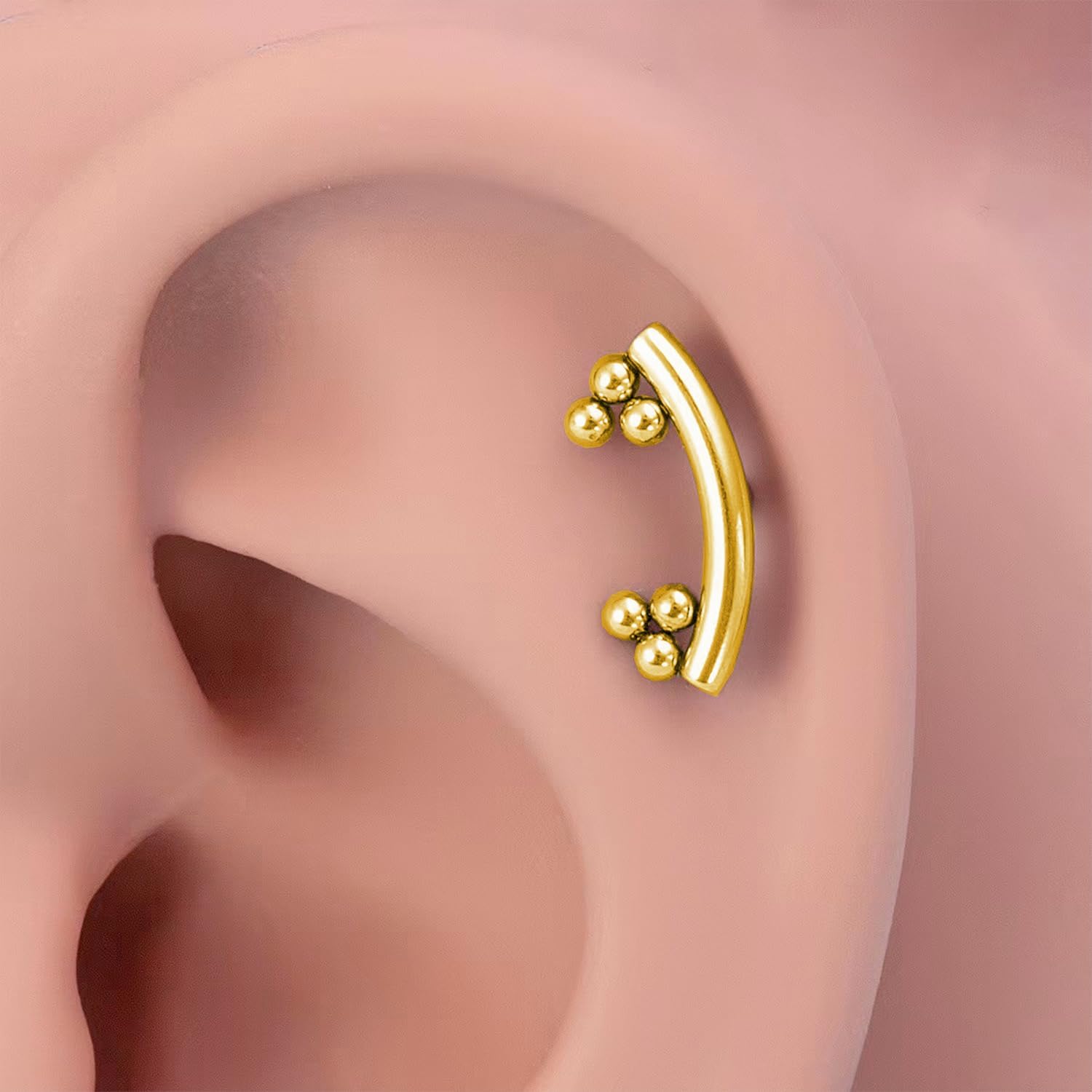 VERAMI 3Pcs 16G Cartilage Earring Stud 316L Labret Jewelry with Chain Dangle Drop Stainless Steel Lip Tragus Earring Internally Threaded Conch Studs Helix Medusa Monroe Earrings Flatback Studs for Women - Image 5