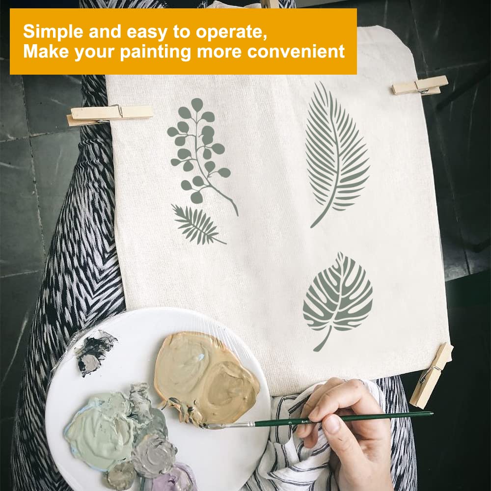 Stencil Foglie Tropicali 30x30 Cm - Riutilizzabile Per Pittura Su Legno, Pareti E Altro - Foto 7