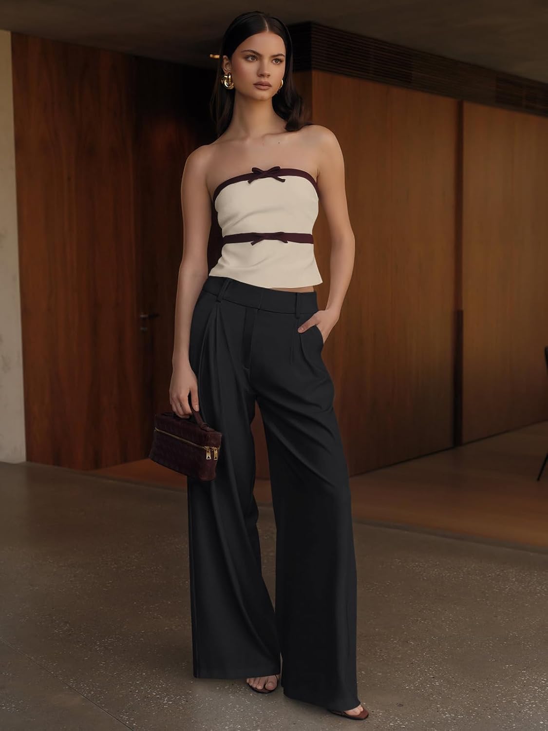 NIMIN High Waisted Dressy Pants for Women Straight Leg Business Casual Work Trousers Office Slacks with Pockets - Image 5