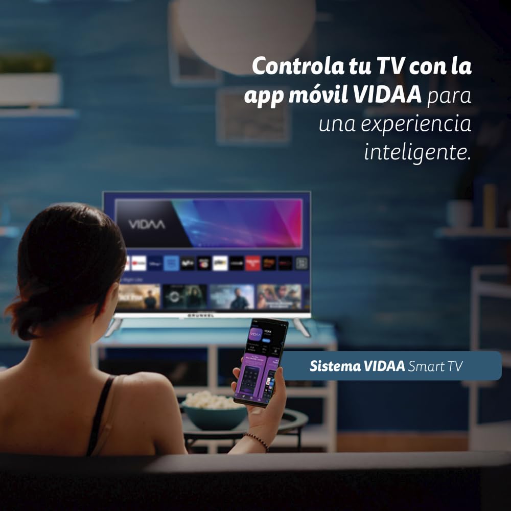 Televisor LED-3225VDBLANCO de 32” con resolución FHD, Sistema VIDAA, 3 HDMI, 2 USB, Wi-Fi y Sonido estéreo 16W