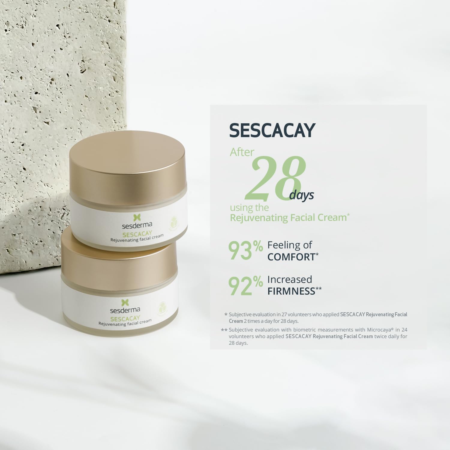 Sesderma SESCACAY Rejuvenating Facial Cream, Anti-Aging Treatment with Cacay Oil and HP Retinoate, for All Skin Types, Premium Beauty, 1.7 Fl Oz