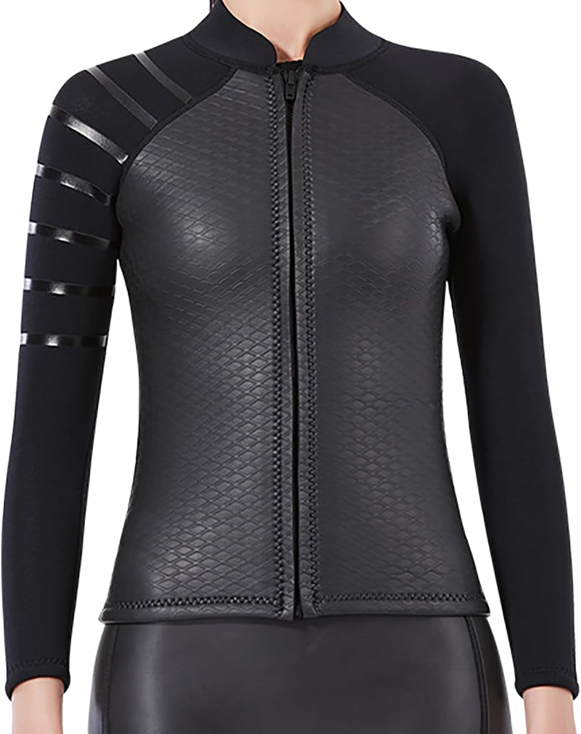 3mm Diving Wetsuit Tops, Neoprene Wetsuits Jacket Thermal Long Sleeves Wet Suit for Men Women for Swimming Snorkeling Scuba Surfing