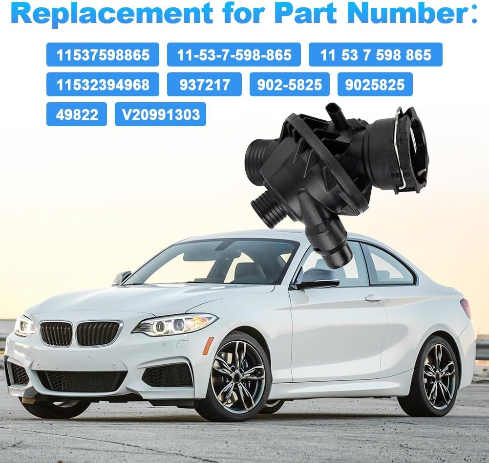 Engine Coolant Thermostat Housing Compatible with BMW F15 F16 F22 F30 F32 F33 F34 F363.0L Replacement for 11537598865 11-53-7-598-865 11 53 7 598 865 11532394968 937217
