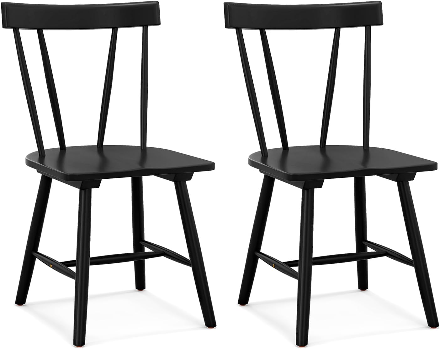 Giantex Set of 2 Windsor Chairs, Rubber Wood Dining Chairs