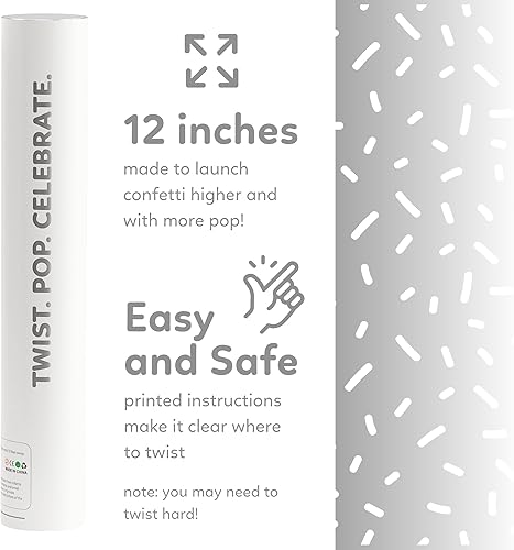 Miniatura 5 de Cañón de confeti biodegradable blanco | Paquete de 6 | Decoración de fiesta para salida de boda, graduación, cumpleaños, regalos de fiesta de boda |