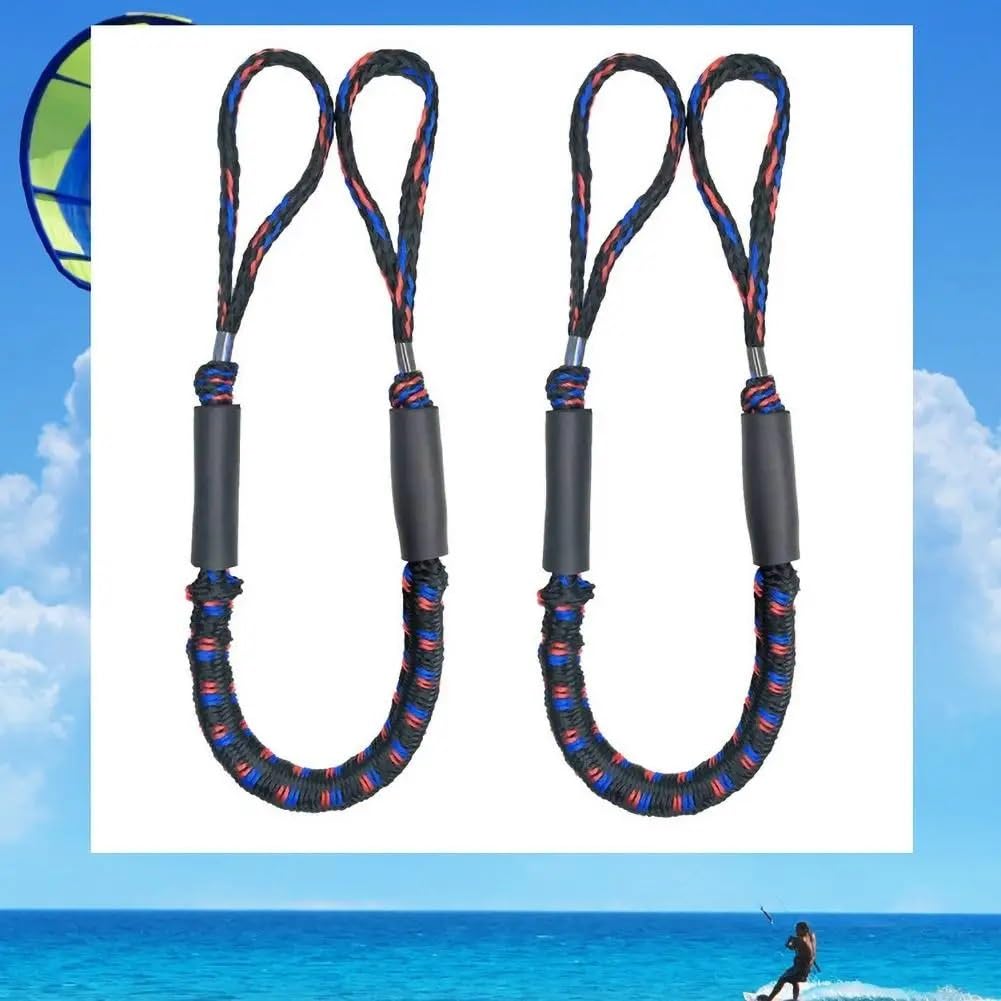 Cuerda náutica, 2 Piezas de Cuerdas elásticas Amarre for Botes Marinos(Red Blue Black)