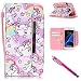 Galaxy S7 Case, Firefish Stand Flip Folio Wallet Cover Shock Resistance Protective Shell with Cards Slots Magnetic Closure for Samsung Galaxy S7-Horses