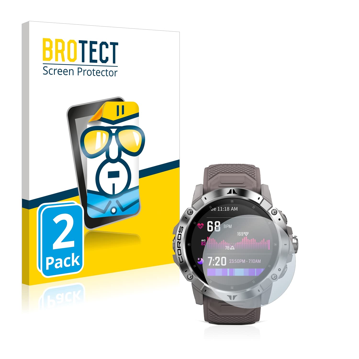 brotectScreen Protector compatible with Coros Vertix 2 (2 Pack) - HD-Clear Protection Film