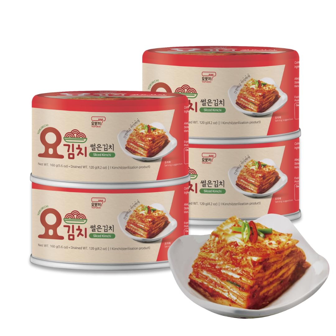 YOPOKKI Korean Canned Regular Kimchi napa Cabbage (4 EA, Original taste)
